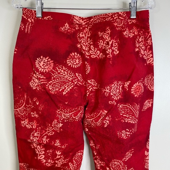 UNIFORM JOHN PAUL RICHARD BALI PAISLEY PATTERNED COTTON STRETCH CAPRI PANTS 10 - Picture 6 of 11